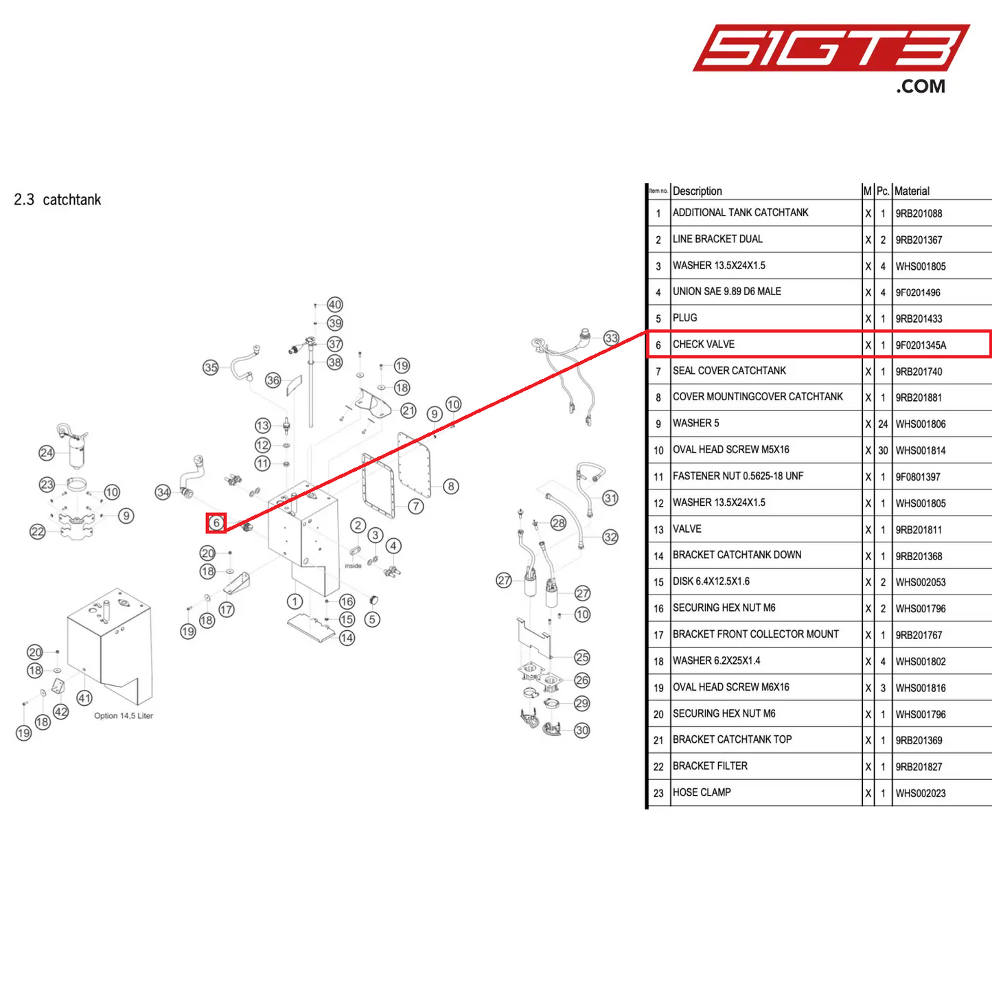 CHECK VALVE - 9F0201345A [PORSCHE 992.1 GT3 R]