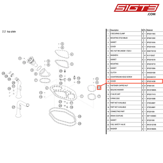 COVER - 9F0201403B [PORSCHE 911 GT3 R Type 991 (GEN 2)]