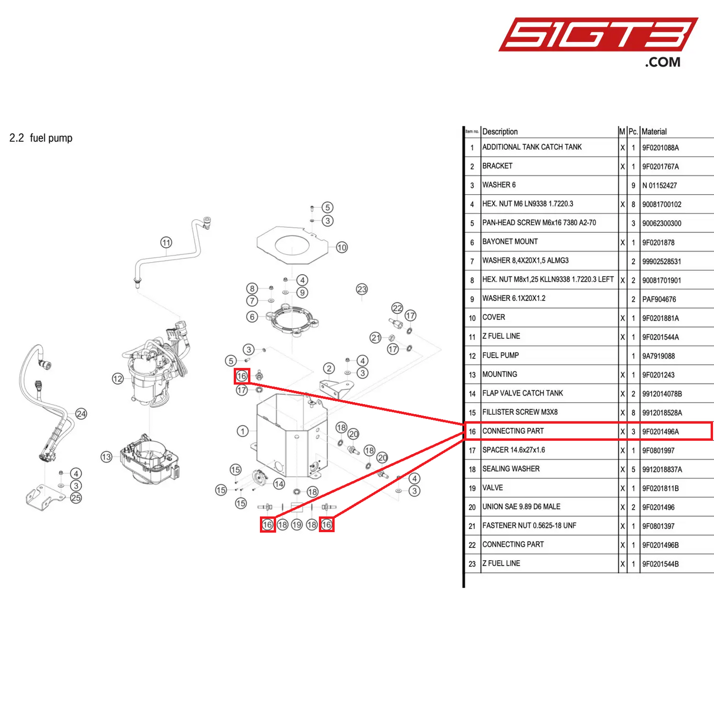 CONNECTING PART - 9F0201496A [PORSCHE 911 GT2 RS Clubsport]