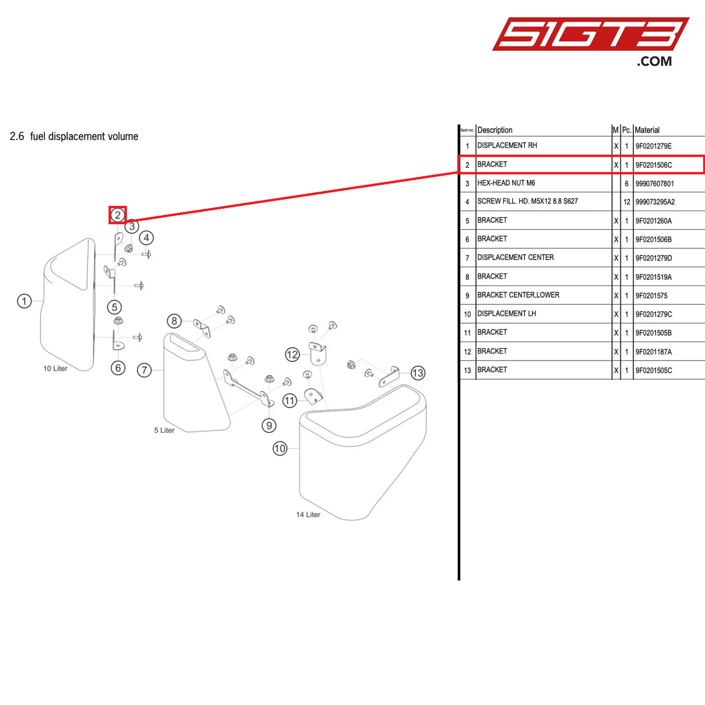 BRACKET - 9F0201506C [PORSCHE 911 GT3 R Type 991 (GEN 2)]