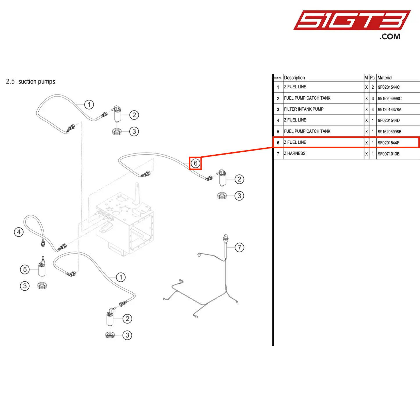 Z FUEL LINE - 9F0201544F [PORSCHE 911 GT3 R Type 991 (GEN 2)]