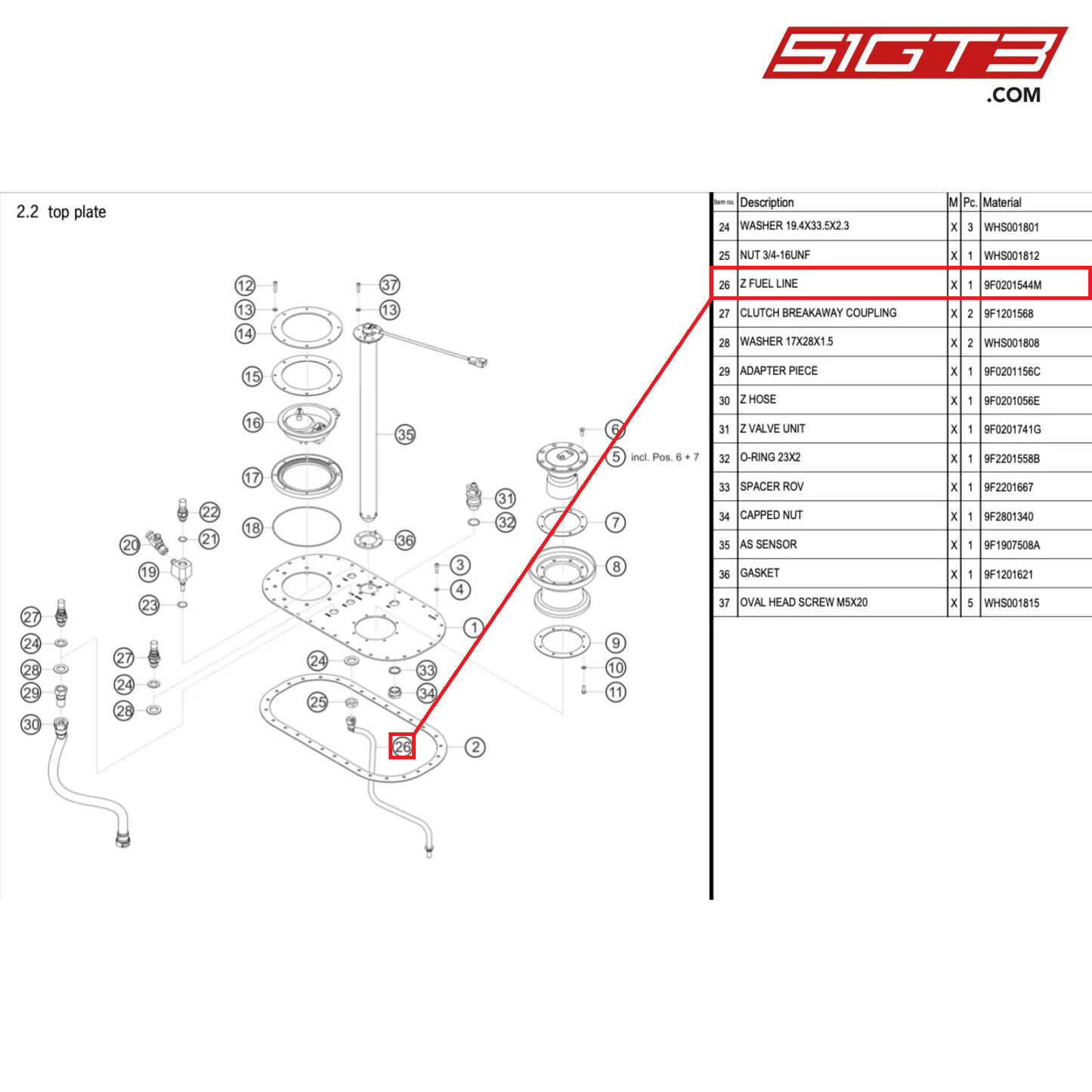 Z FUEL LINE - 9F0201544M [PORSCHE 992.1 GT3 Cup]