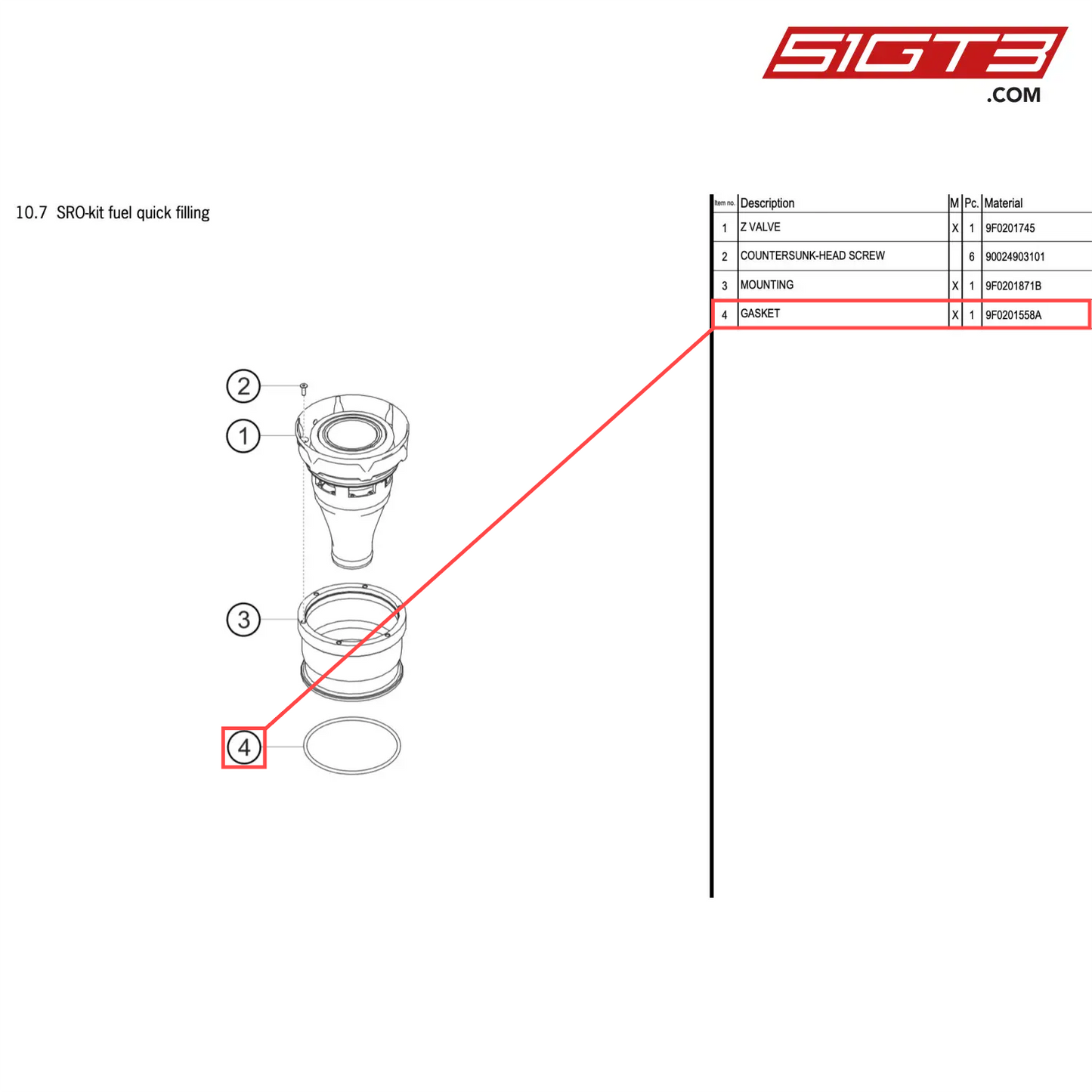 GASKET - 9F0201558A [PORSCHE 911 GT2 RS Clubsport]