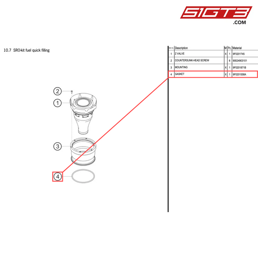 GASKET - 9F0201558A [PORSCHE 911 GT2 RS Clubsport]