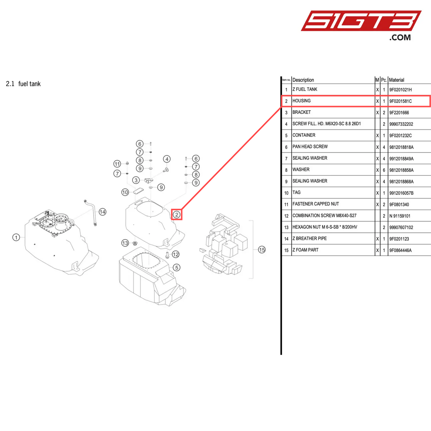 HOUSING - 9F0201581C [PORSCHE 911 GT2 RS Clubsport]