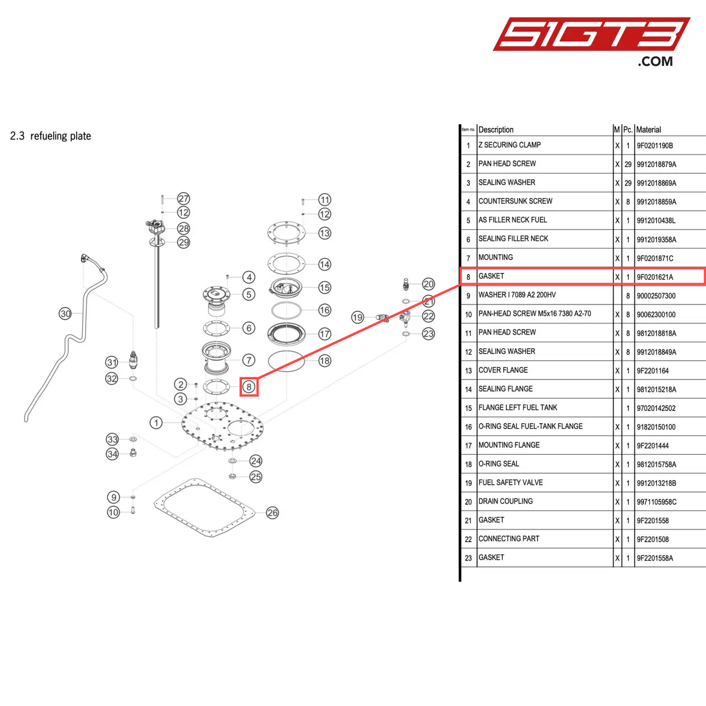 GASKET - 9F0201621A [PORSCHE 911 GT2 RS Clubsport]