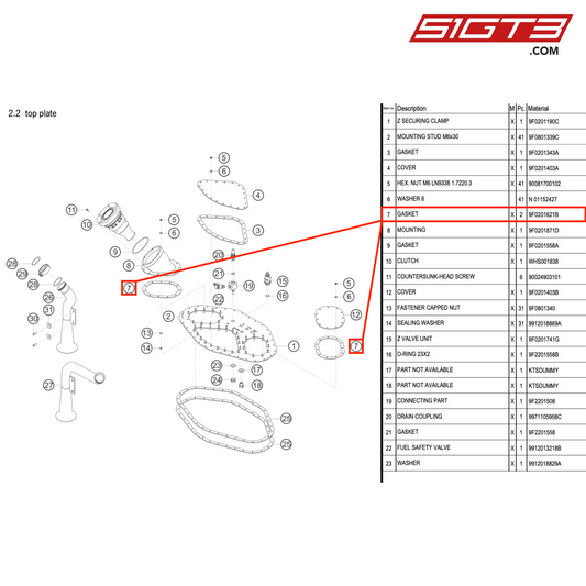 GASKET - 9F0201621B [PORSCHE 911 GT3 R Type 991 (GEN 2)]