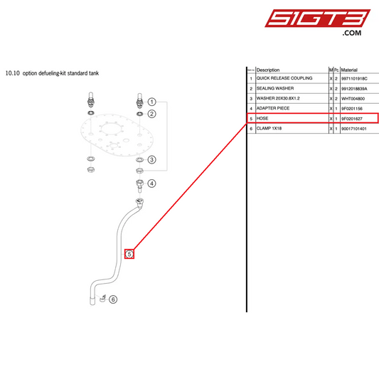 HOSE - 9F0201627 [PORSCHE 991.2 GT3 Cup]