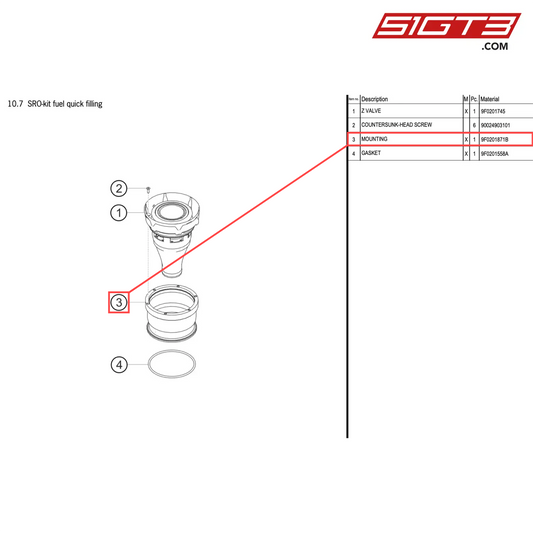 MOUNTING - 9F0201871B [PORSCHE 911 GT2 RS Clubsport]