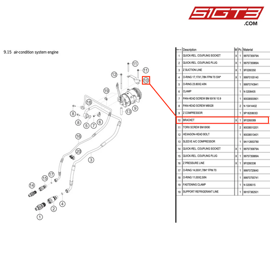 BRACKET - 9F0260089 [PORSCHE 991.2 GT3 R]