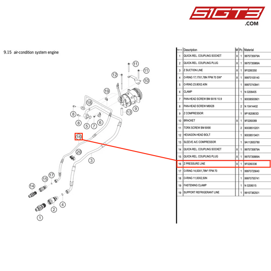 Z PRESSURE LINE - 9F0260336 [PORSCHE 991.2 GT3 R]