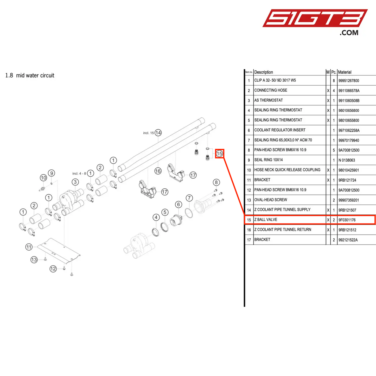 Z BALL VALVE - 9F0301176 [PORSCHE 992.1 GT3 R]