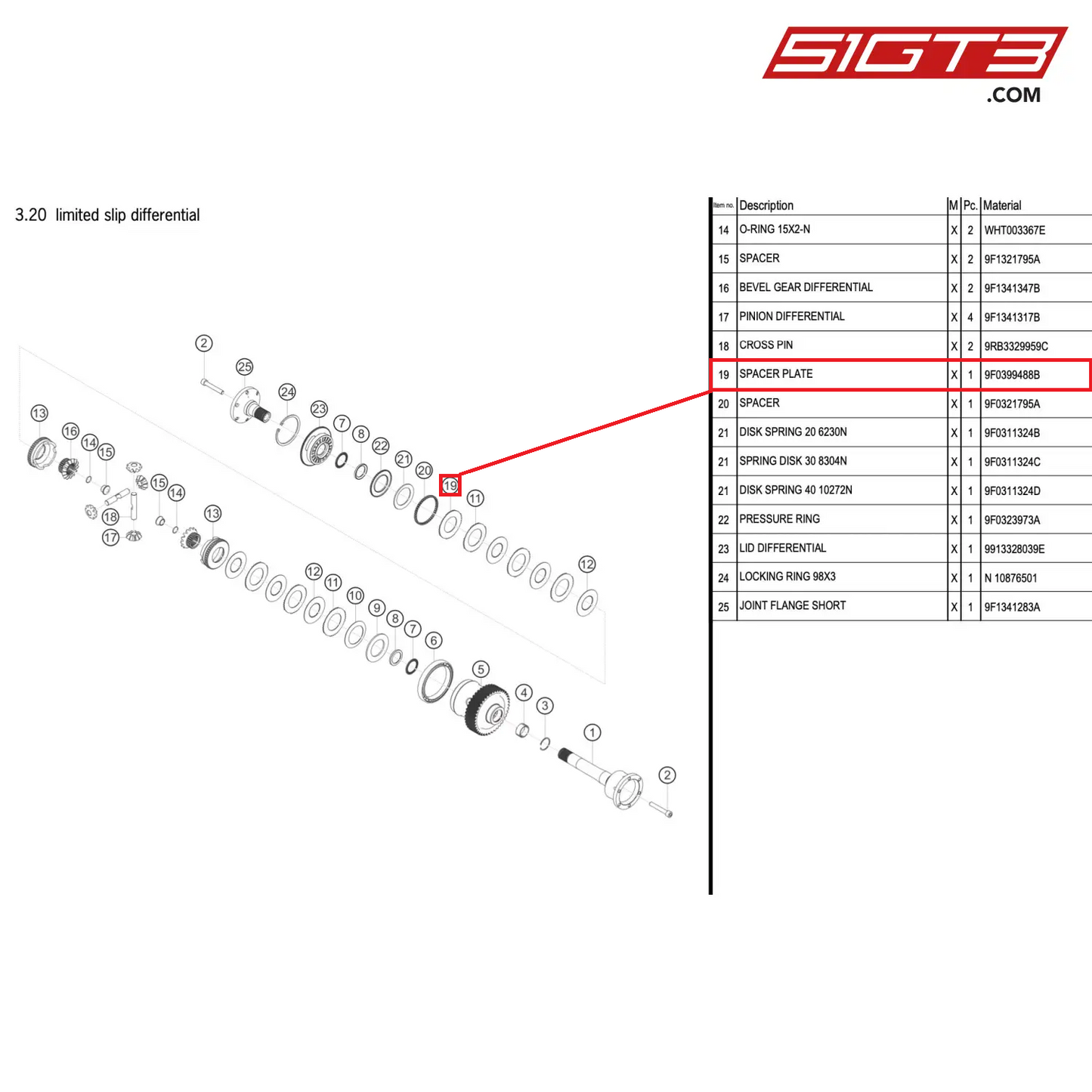 SPACER PLATE - 9F0399488B [PORSCHE 992.1 GT3 R]