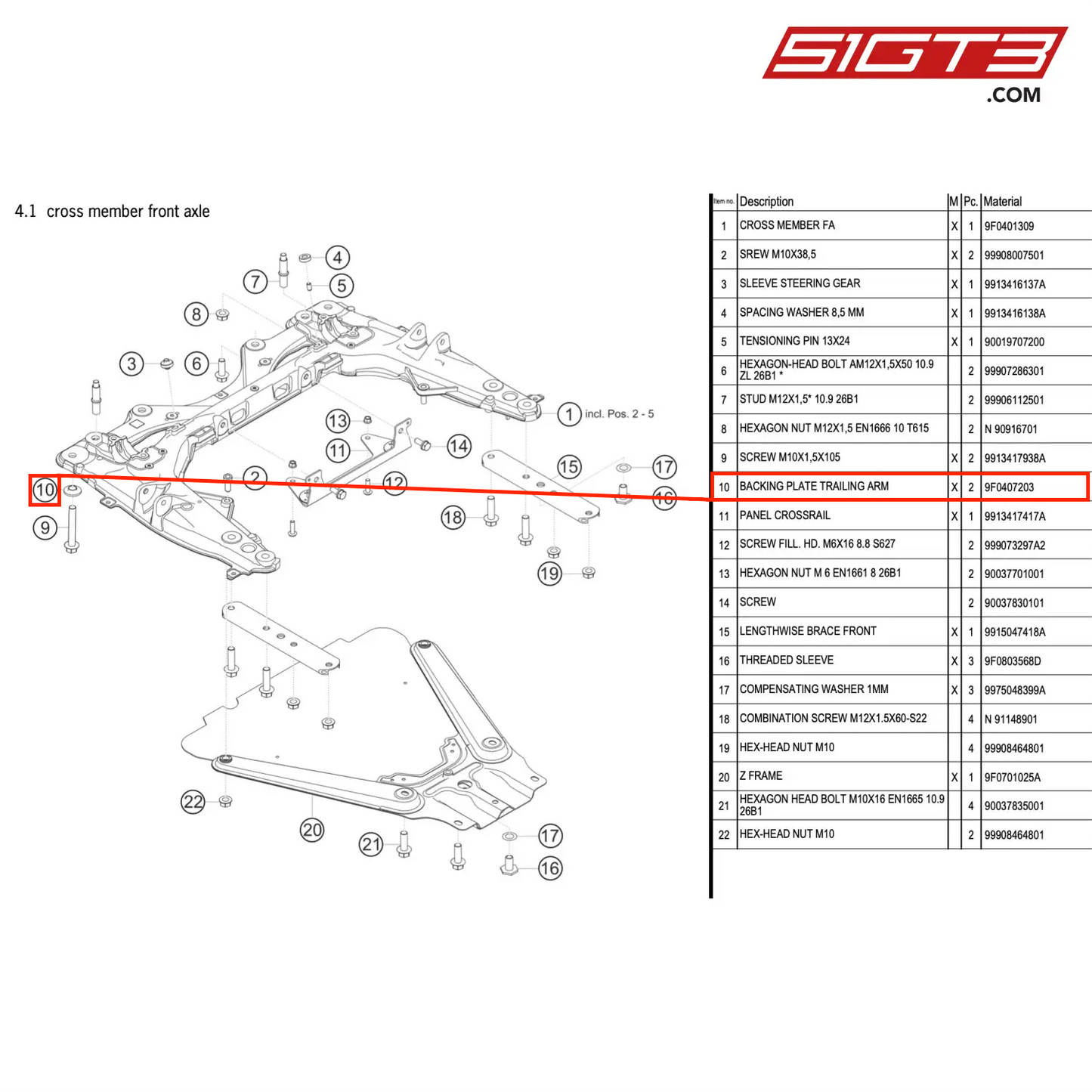 BACKING PLATE TRAILING ARM - 9F0407203 [PORSCHE 911 GT3 R Type 991 (GEN 2)]