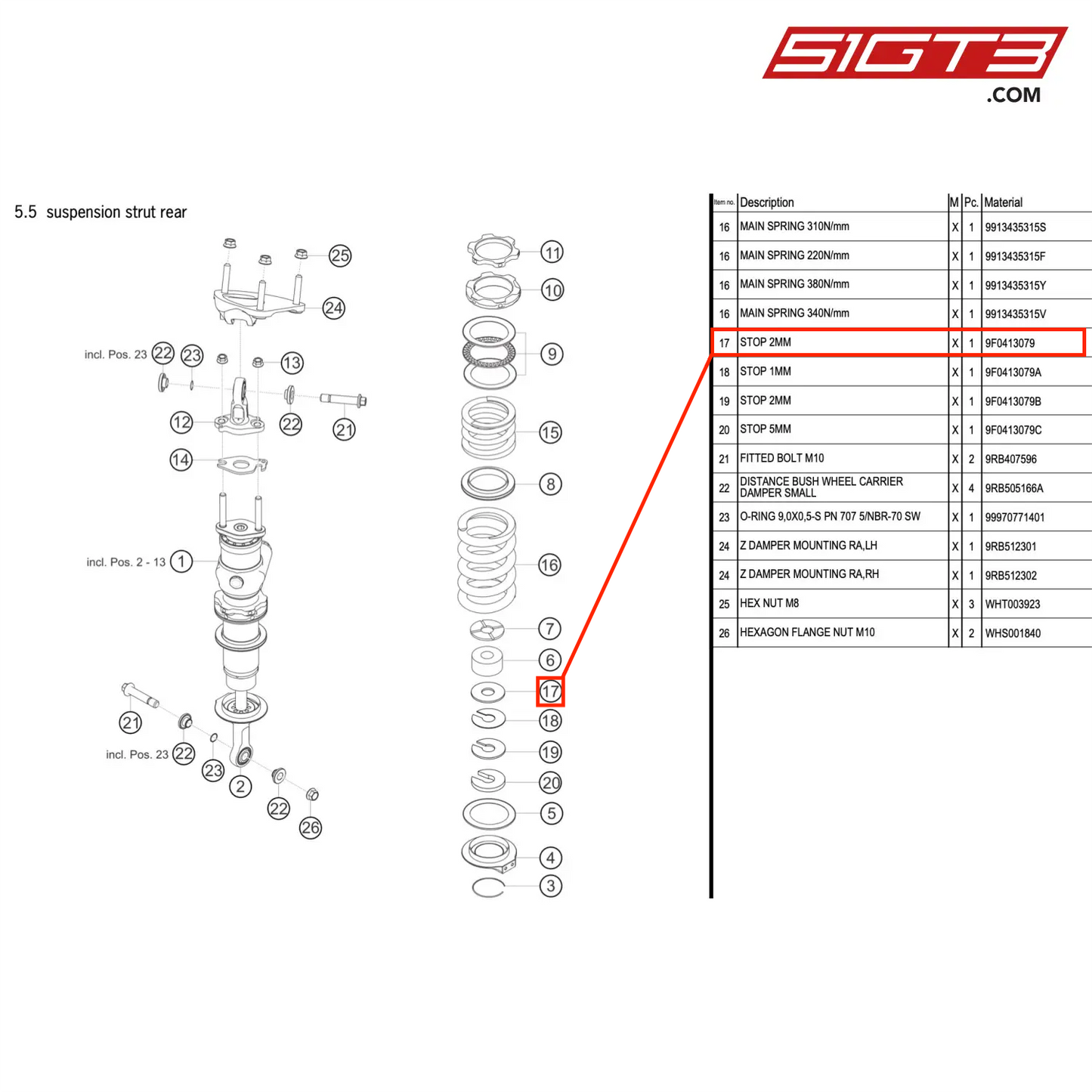 STOP 2MM - 9F0413079 [PORSCHE 992.1 GT3 R]