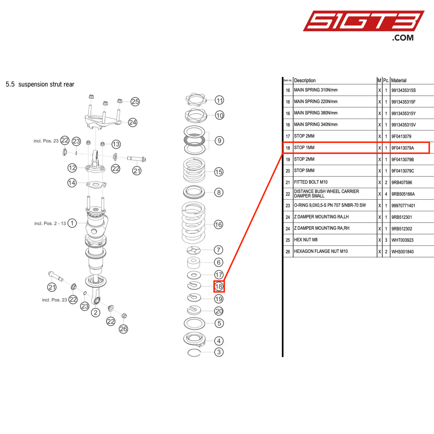 STOP 1MM - 9F0413079A [PORSCHE 992.1 GT3 R]