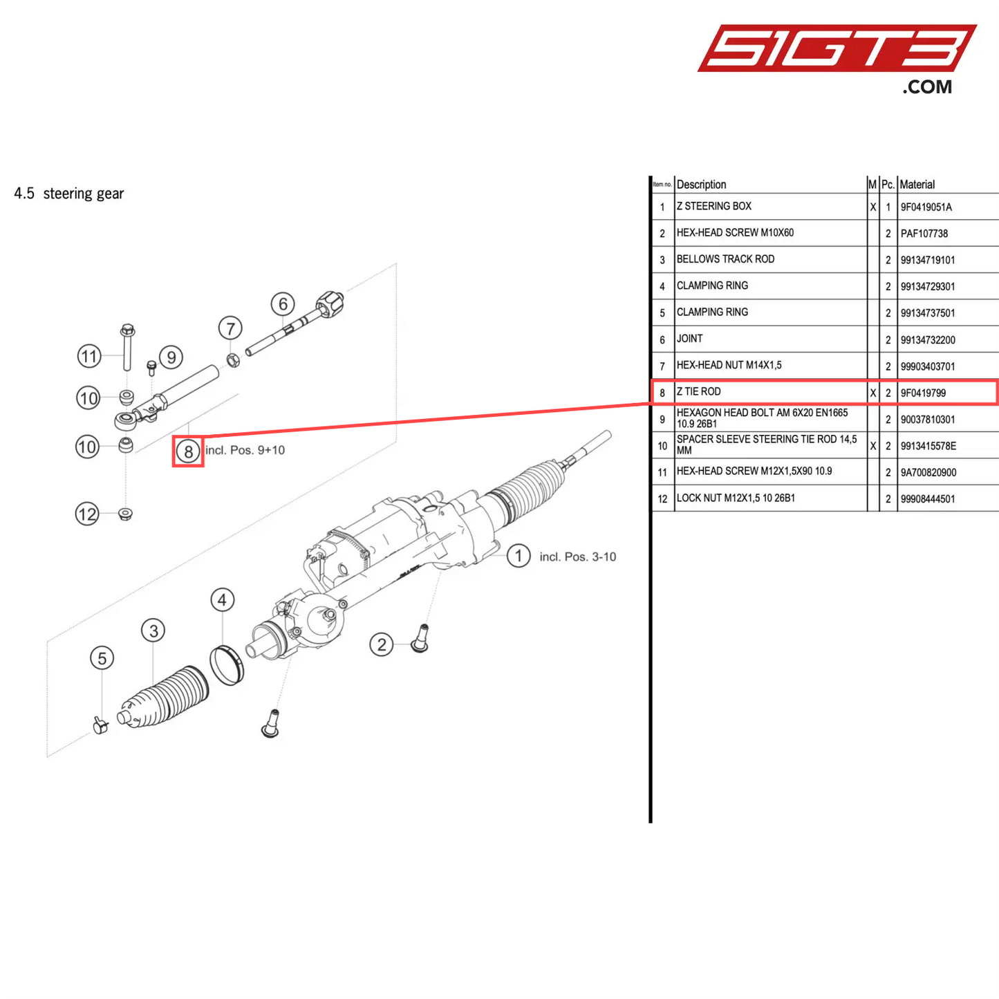 Z TIE ROD - 9F0419799 [PORSCHE 911 GT2 RS Clubsport]