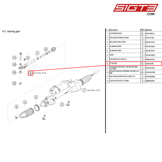 Z TIE ROD - 9F0419799 [PORSCHE 911 GT2 RS Clubsport]