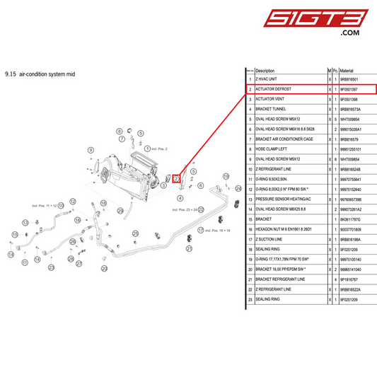 ACTUATOR DEFROST - 9F0501397 [PORSCHE 992.1 GT3 R]