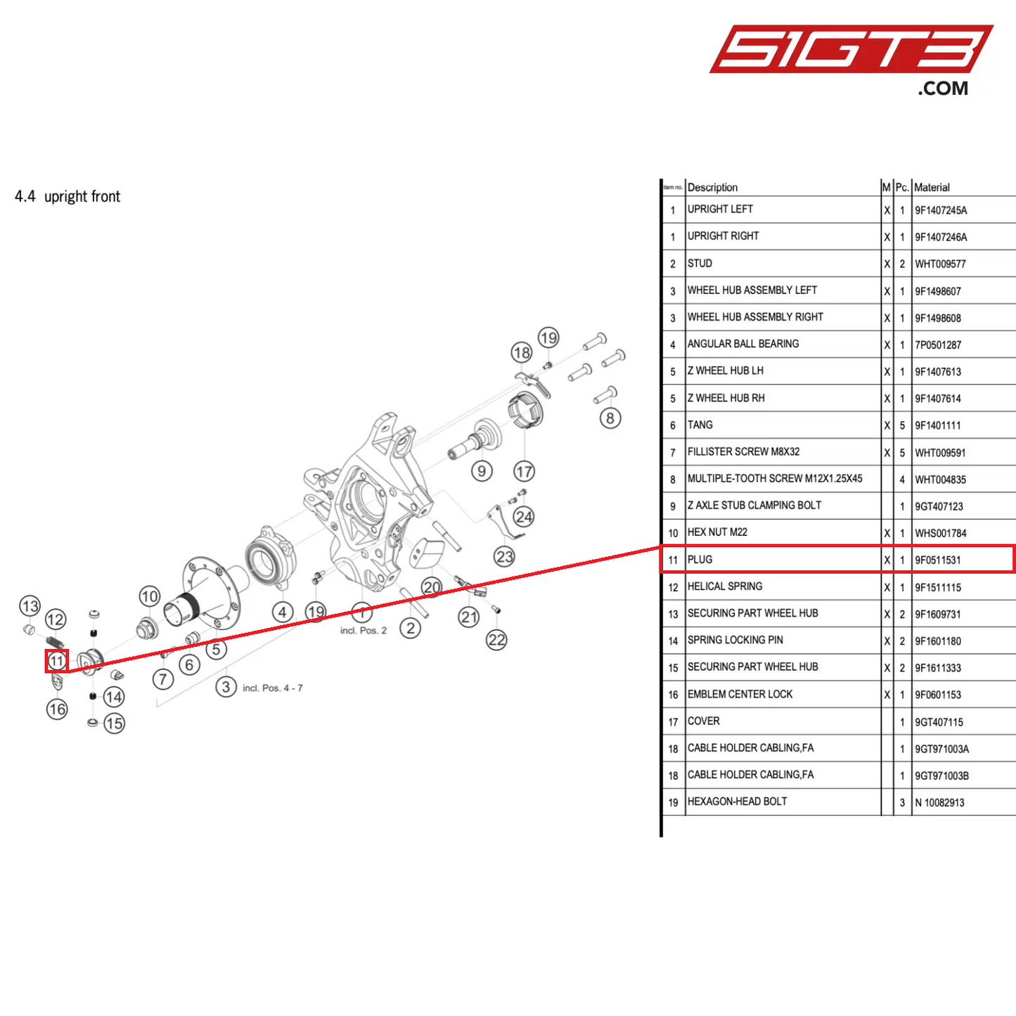 PLUG - 9F0511531 [PORSCHE 911 GT3 Cup Type 992]