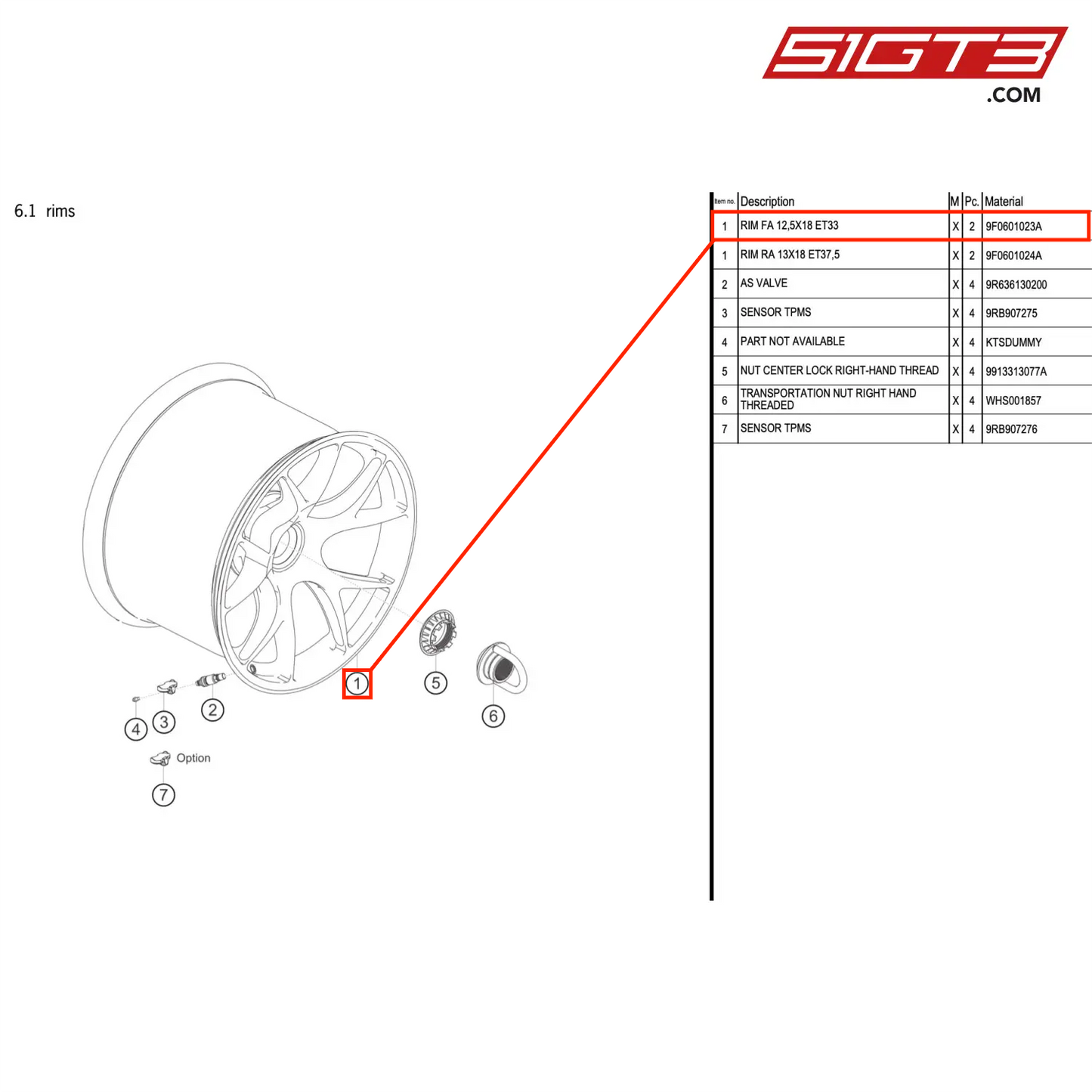 RIM FA 12,5X18 ET33 - 9F0601023A [PORSCHE 992.1 GT3 R]