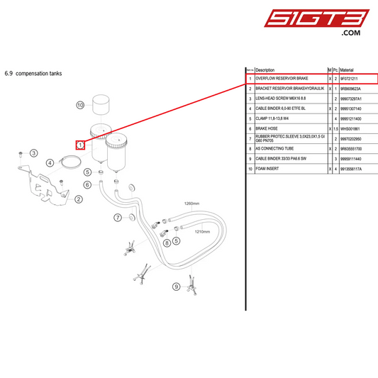 OVERFLOW RESERVOIR BRAKE - 9F0721211 [PORSCHE 992.1 GT3 R]