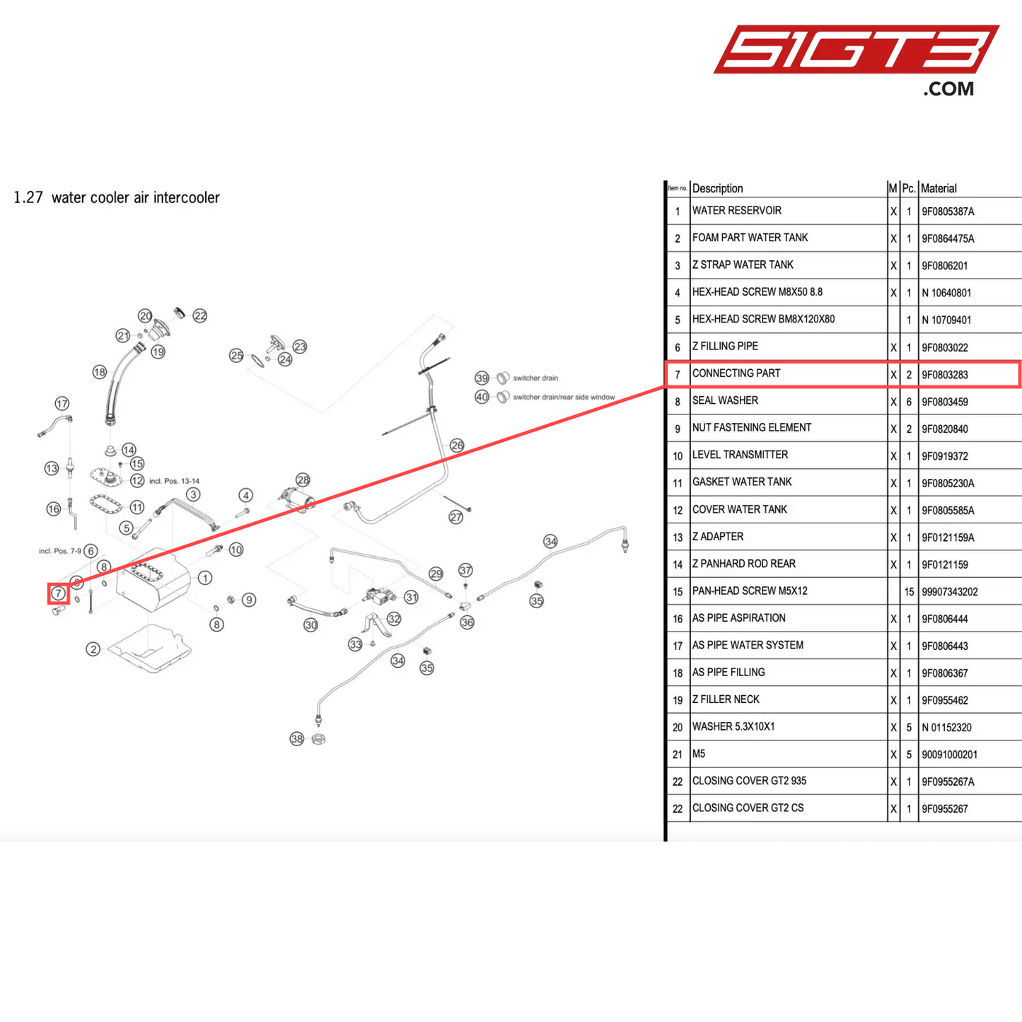 CONNECTING PART - 9F0803283 [PORSCHE 911 GT2 RS Clubsport]