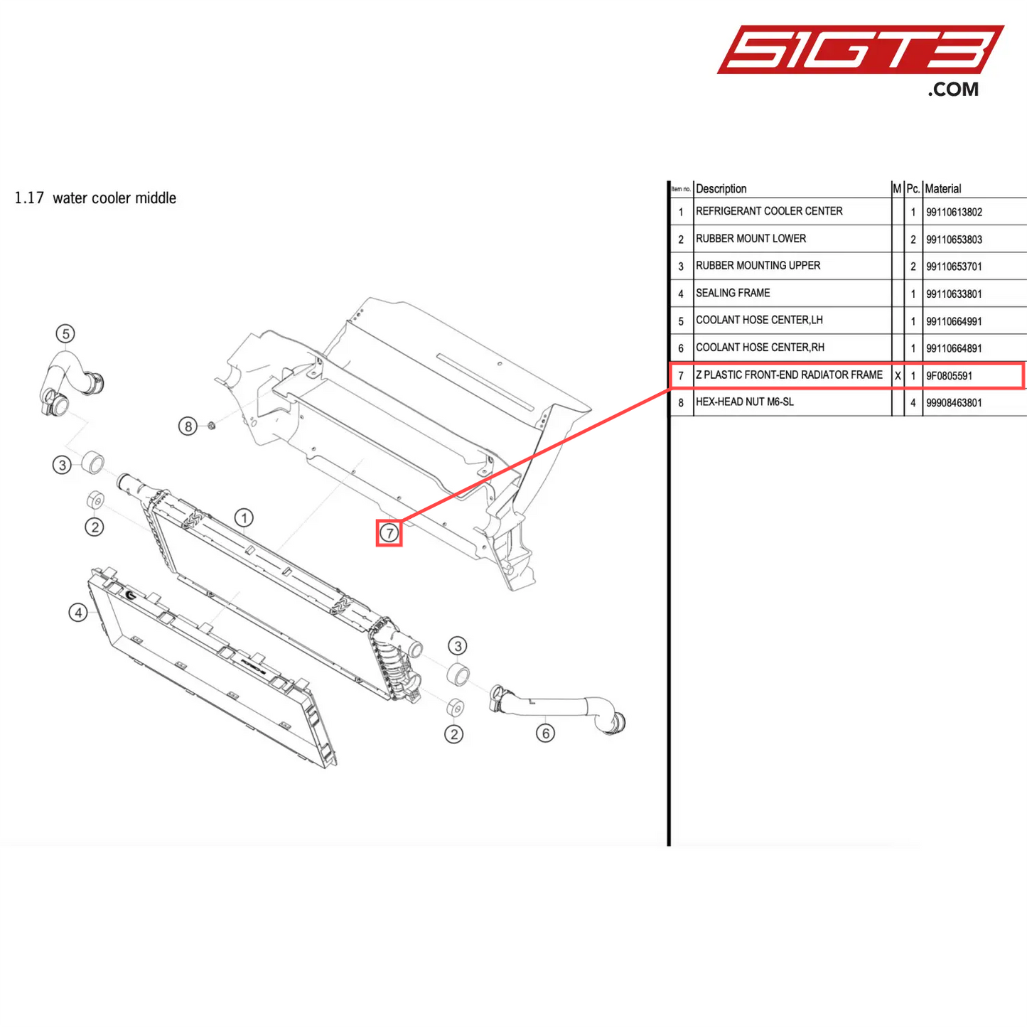 Z PLASTIC FRONT-END RADIATOR FRAME - 9F0805591 [PORSCHE 911 GT2 RS Clubsport]