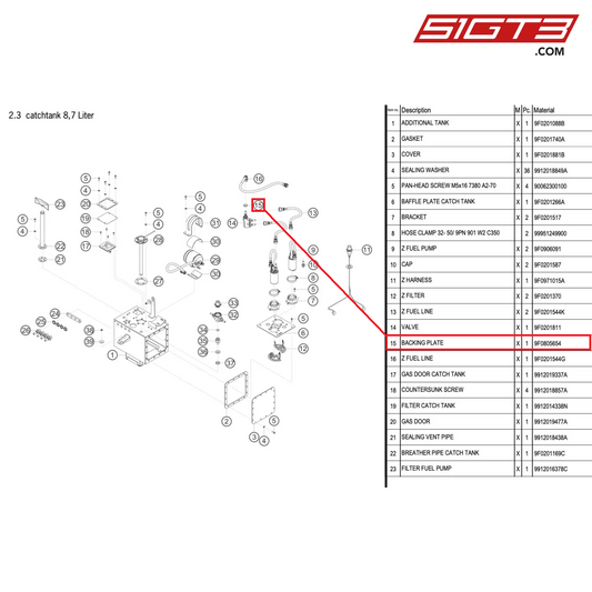 BACKING PLATE - 9F0805654 [PORSCHE 911 GT3 R Type 991 (GEN 2)]