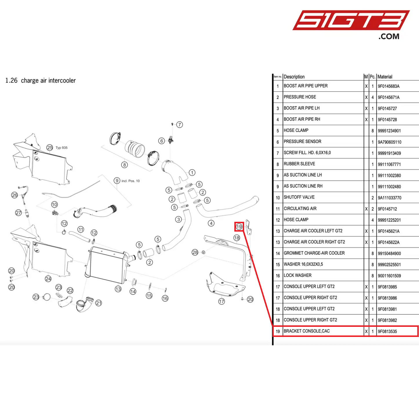 BRACKET CONSOLE,CAC - 9F0813535 [PORSCHE 911 GT2 RS Clubsport]