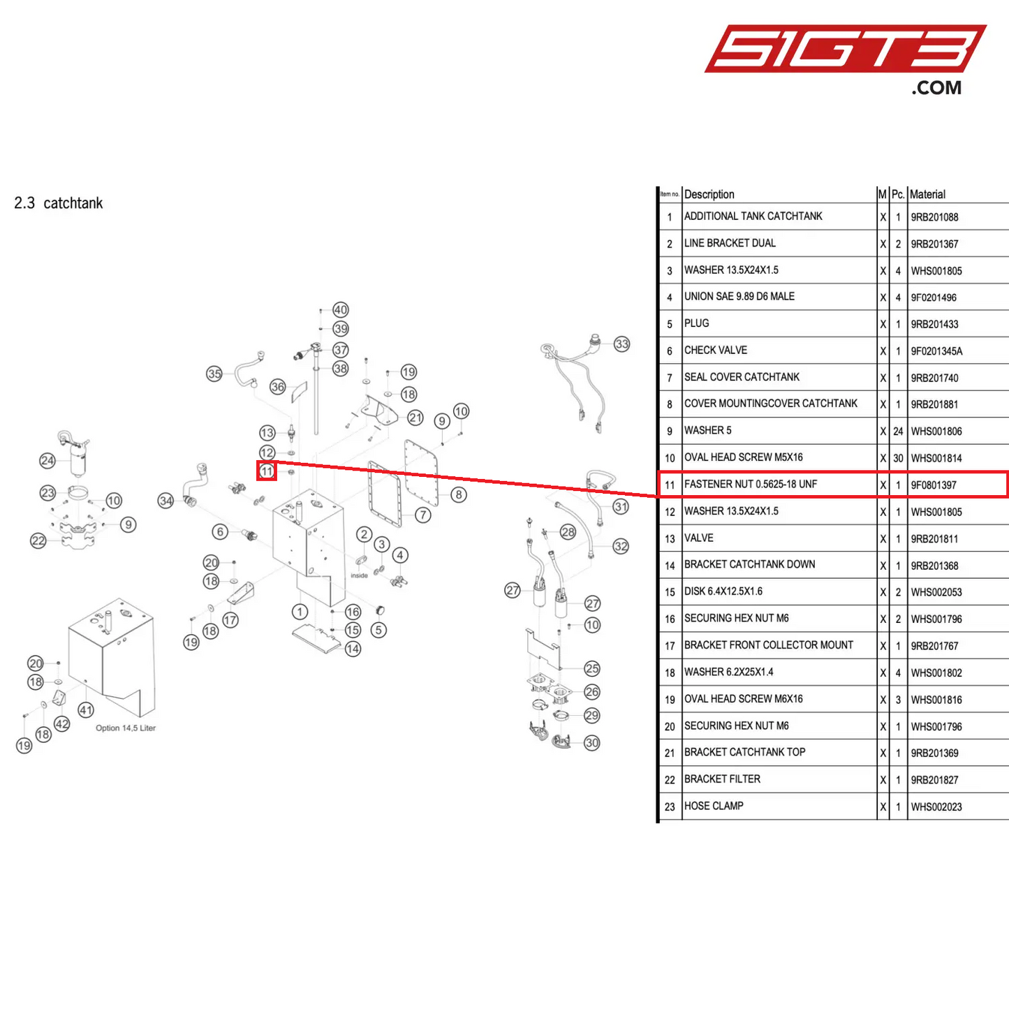 FASTENER NUT 0.5625-18 UNF - 9F0801397 [PORSCHE 992.1 GT3 R]