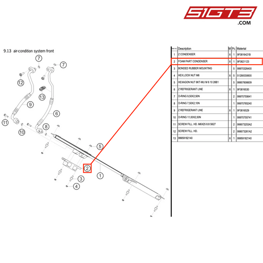 SKRAPLACZ CZĘŚCI PIANKOWEJ - 9F0821123 [PORSCHE 991.2 GT3 R]