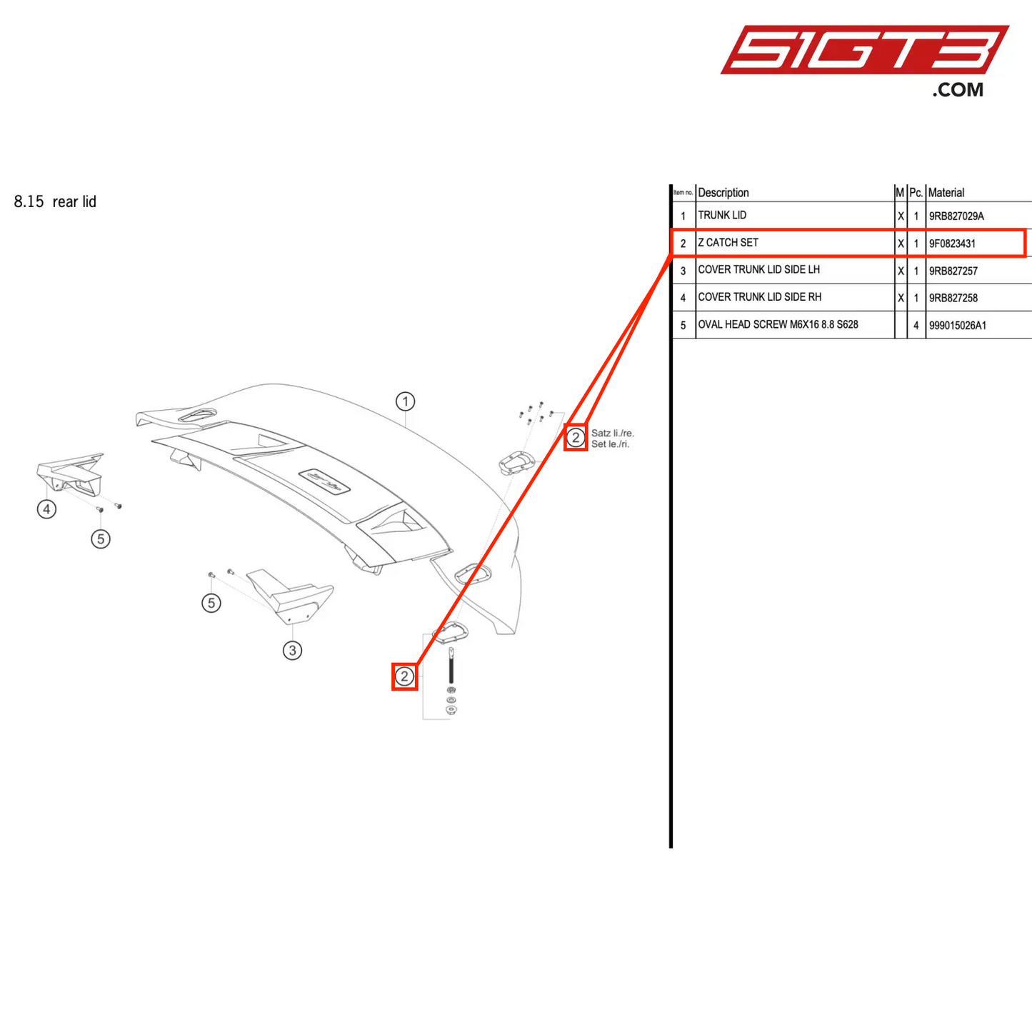 Z CATCH SET - 9F0823431 [PORSCHE 992.1 GT3 R]