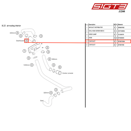 Z AIR DUCT - 9F0857066A [PORSCHE 992.1 GT3 R]