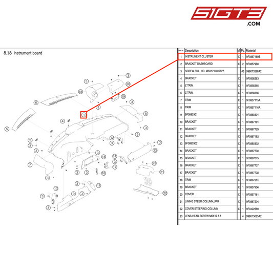ZEGARY POKAZÓW - 9F0857159B [PORSCHE 991.2 GT3 R]