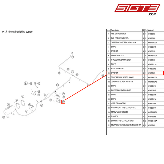 BRACKET - 9F0858029 [PORSCHE 991.2 GT3 R]