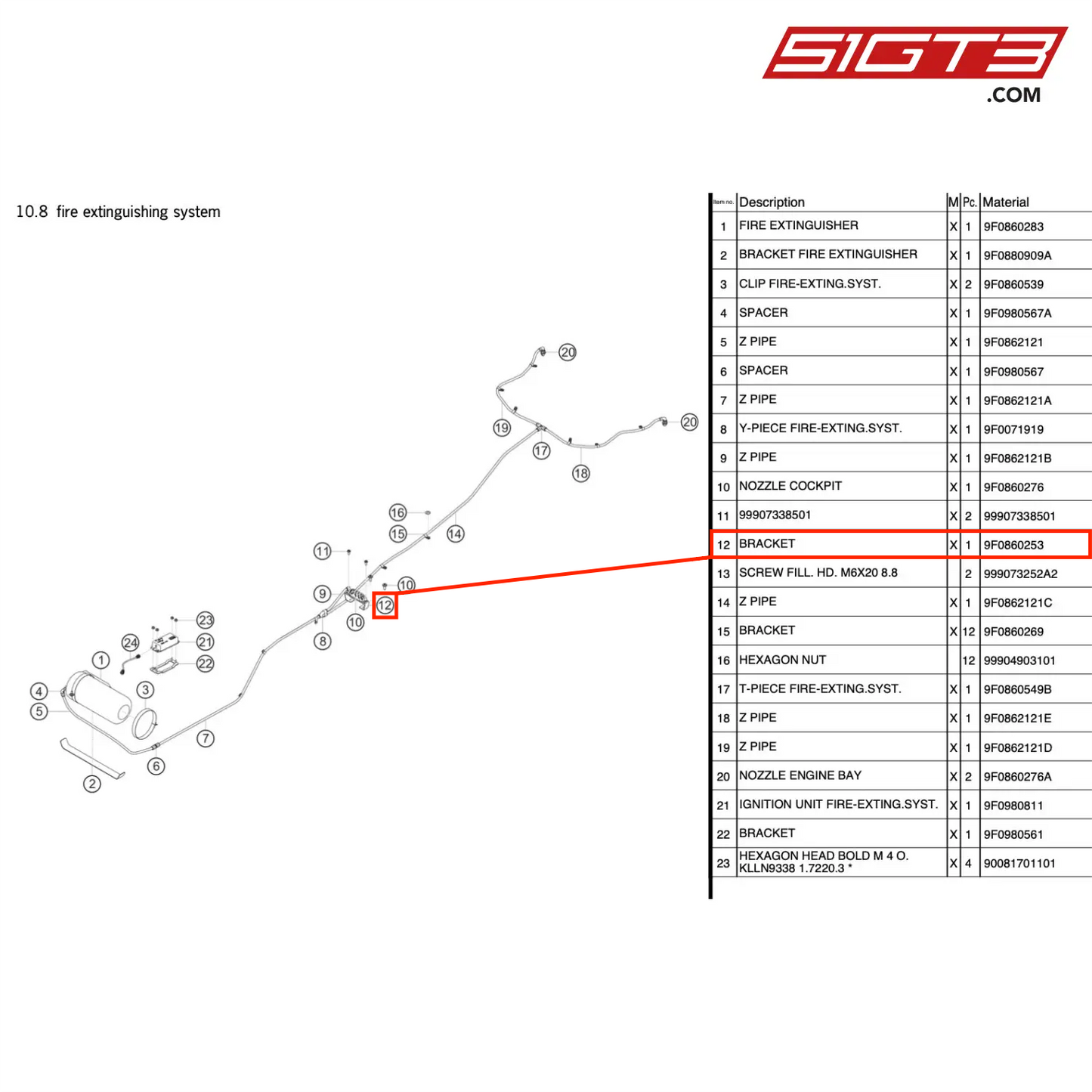 BRACKET - 9F0860253 [PORSCHE 991.1 GT3 R]