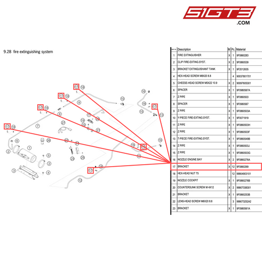 BRACKET - 9F0860269 [PORSCHE 911 GT2 RS Clubsport]