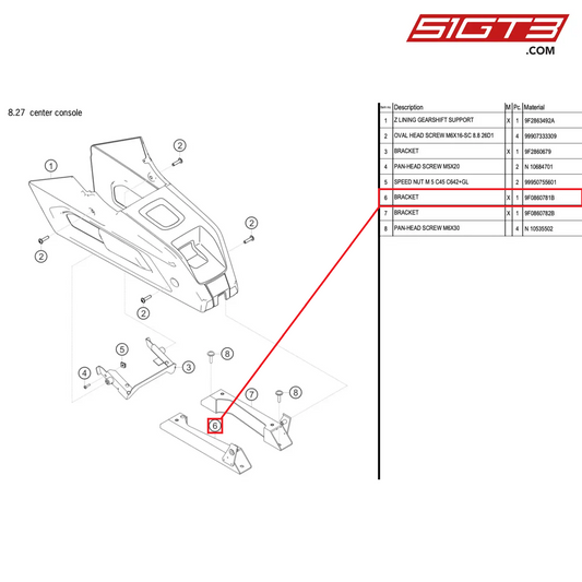 BRACKET - 9F0860781B [PORSCHE 718 Cayman GT4 RS Clubsport]