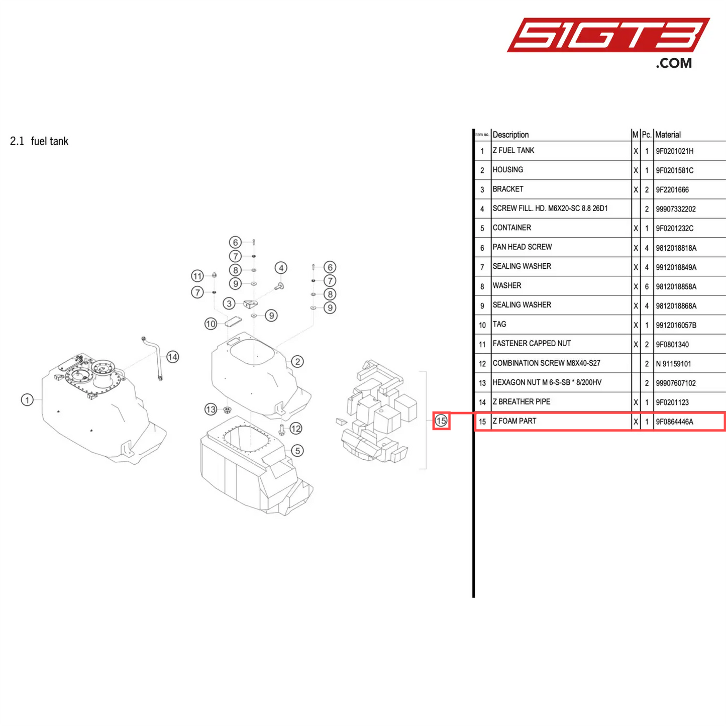 Z FOAM PART - 9F0864446A [PORSCHE 911 GT2 RS Clubsport]