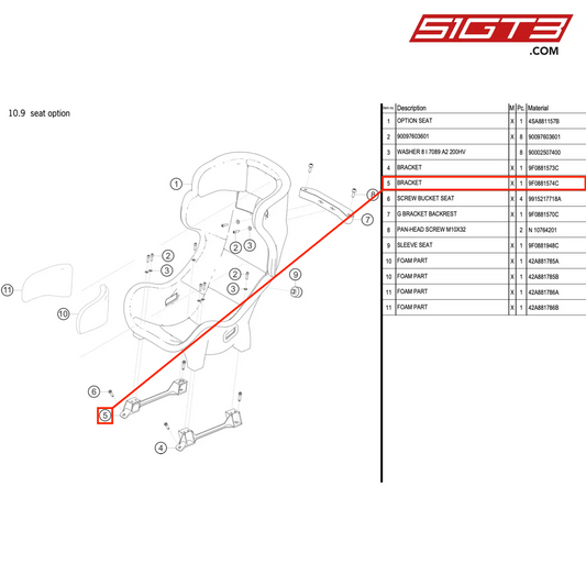 BRACKET RIGHT - 9F0881574C [PORSCHE 991.2 GT3 R]