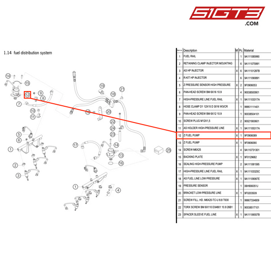 Z FUEL PUMP - 9F0906089 [PORSCHE 911 GT3 R Type 991 (GEN 2)]