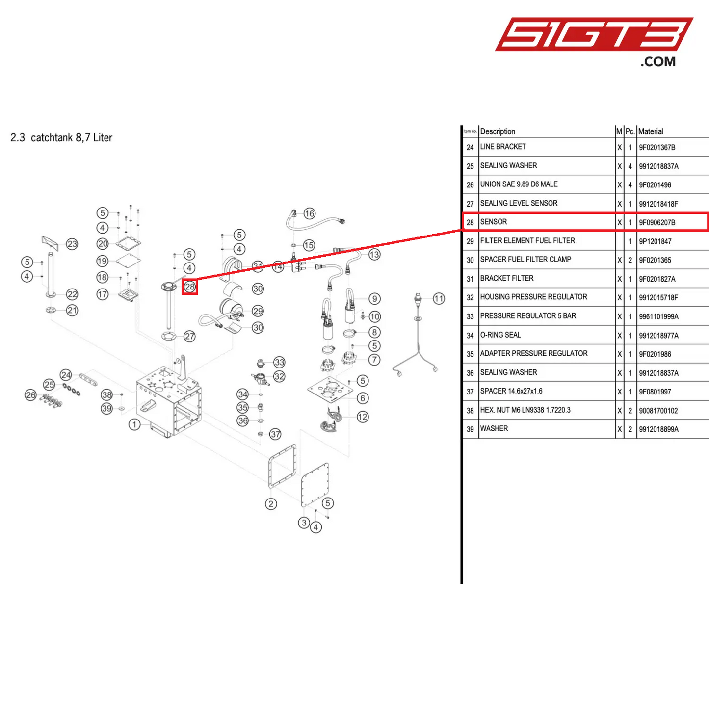 SENSOR - 9F0906207B [PORSCHE 911 GT3 R Type 991 (GEN 2)]