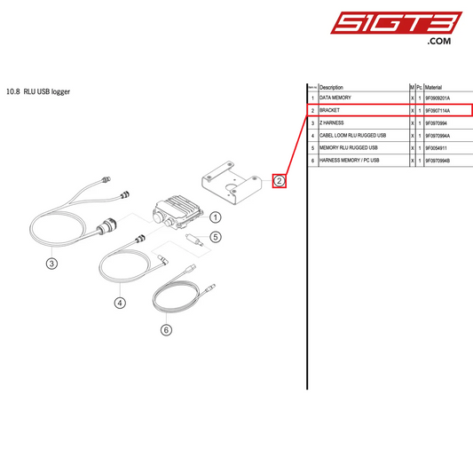 BRACKET - 9F0907114A [PORSCHE 991.2 GT3 R]