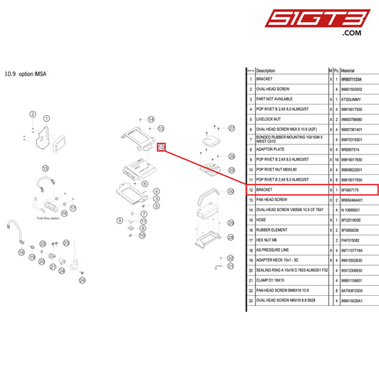 BRACKET - 9F0907175 [PORSCHE 992.1 GT3 R]