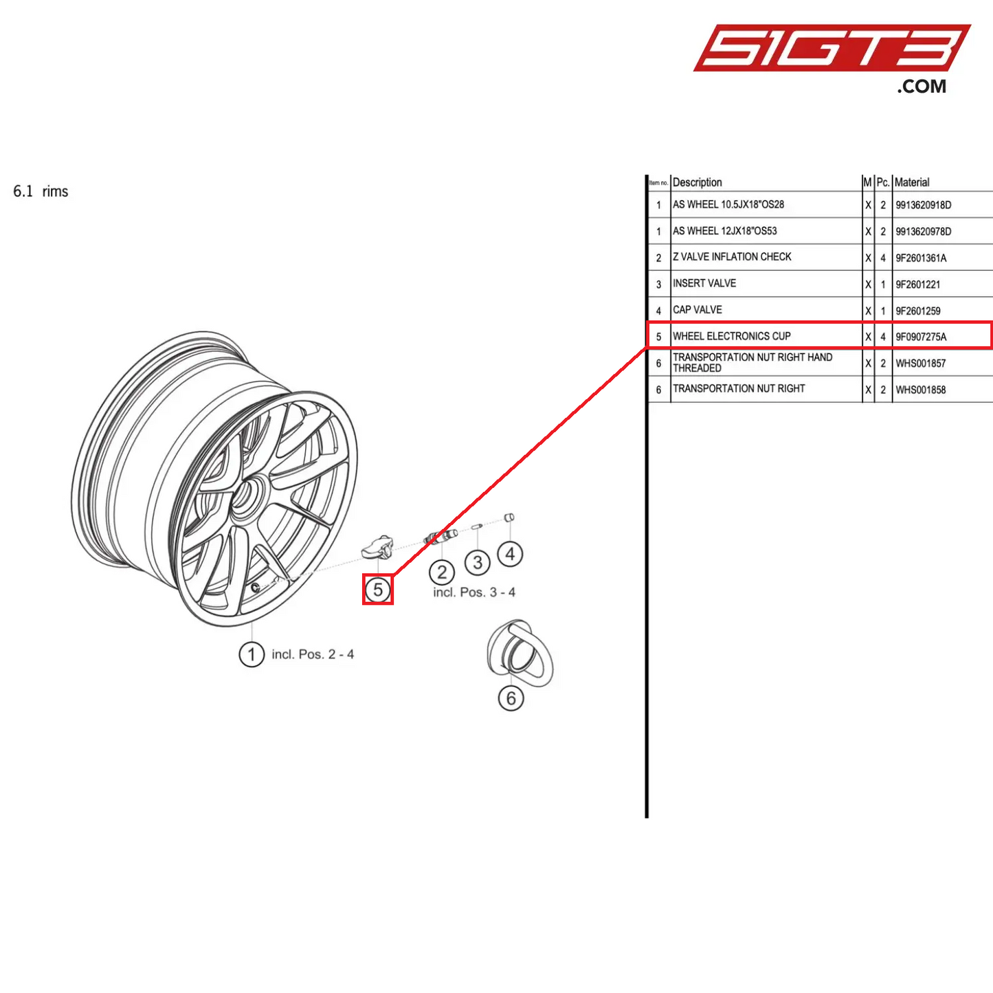 WHEEL ELECTRONICS CUP - 9F0907275A [PORSCHE 991.1 GT3 Cup (2017)]