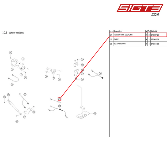 SENSOR TANK COUPLING - 9F0909129 [PORSCHE 992.1 GT3 R]