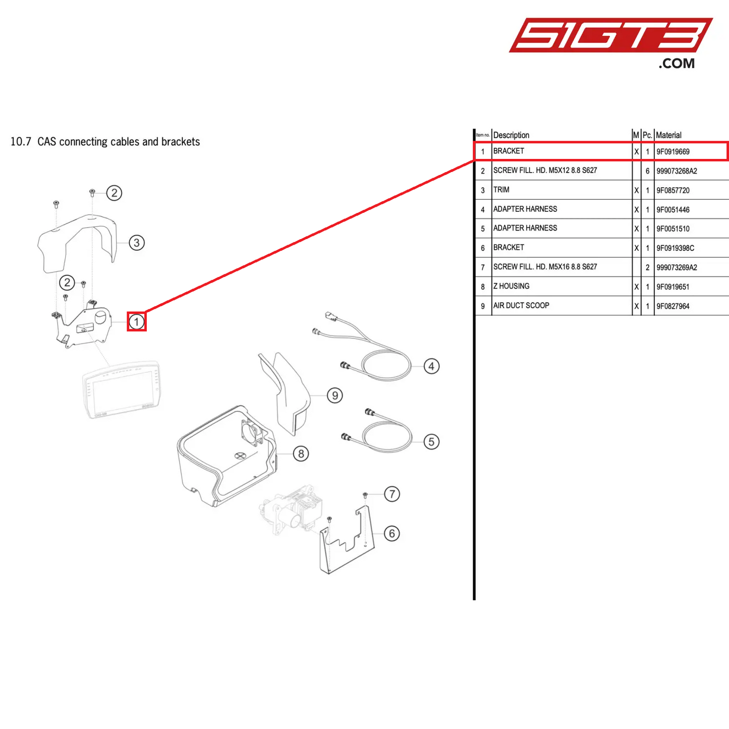 BRACKET - 9F0919669 [PORSCHE 991.2 GT3 R]