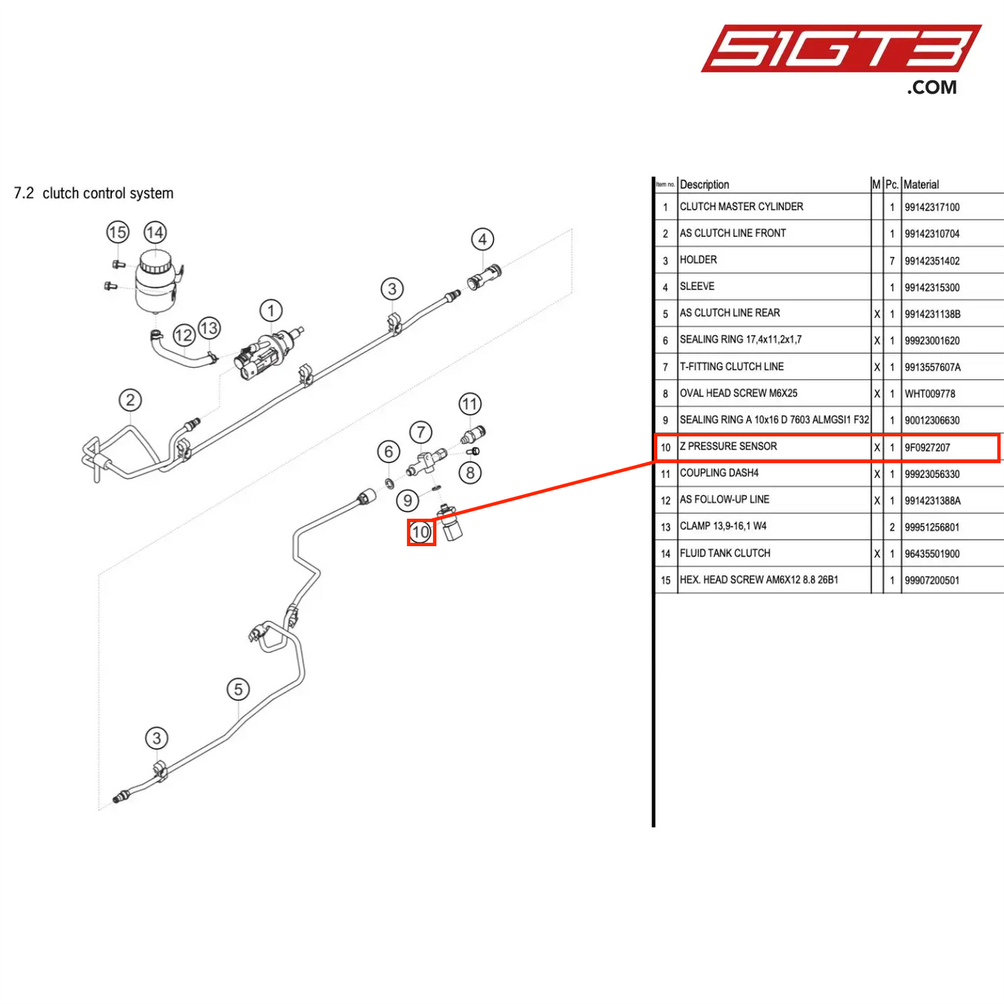 Z PRESSURE SENSOR - 9F0927207 [PORSCHE 991.1 GT3 Cup (2017)]