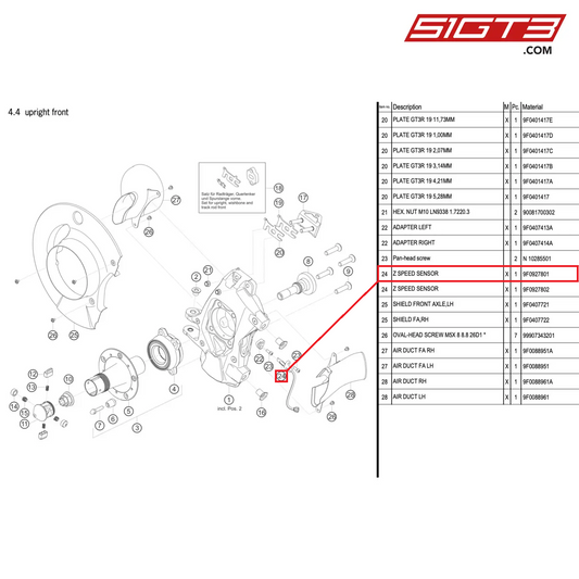 Z SPEED SENSOR - 9F0927801 [PORSCHE 991.2 GT3 R]